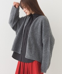 OMNES | ローゲージジャガードドロップショルダーボレロニットカーディガン(ニット/セーター)