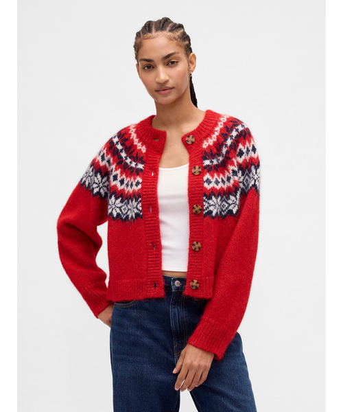 GAP(ギャップ)の「ふわもこフェアアイル ニットカーディガン(カーディガン/ボレロ・レディース・レッド/ブラウン・XS/S/M/L/XL/XXS)」の3枚目の写真