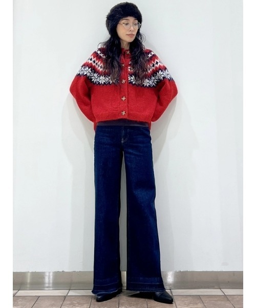 GAP(ギャップ)の「ふわもこフェアアイル ニットカーディガン(カーディガン/ボレロ・レディース・レッド/ブラウン・XS/S/M/L/XL/XXS)」の7枚目の写真