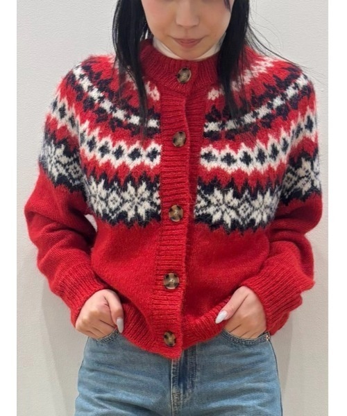 GAP(ギャップ)の「ふわもこフェアアイル ニットカーディガン(カーディガン/ボレロ・レディース・レッド/ブラウン・XS/S/M/L/XL/XXS)」の8枚目の写真