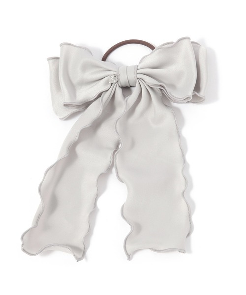 repipi armario(レピピ アルマリオ)の「サテンWリボンメローポニー(ヘアゴム・キッズ・アイボリー/グレー/ブラック/ベージュ・ONESIZE)」の9枚目の写真