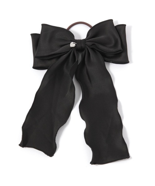 repipi armario(レピピ アルマリオ)の「サテンWリボンメローポニー(ヘアゴム・キッズ・アイボリー/グレー/ブラック/ベージュ・ONESIZE)」の8枚目の写真