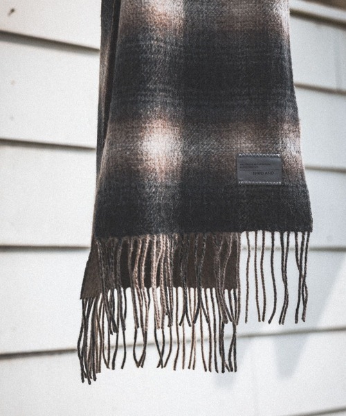 niko and...（ニコアンド）の「ダブルフェイスウールマフラー（マフラー・メンズ・ブラック/アイボリー/ネイビー/レッド/ブラウン・FREE）」の9枚目の写真