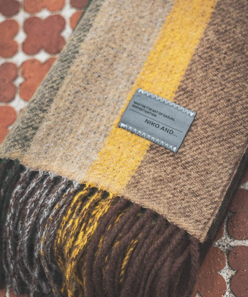 niko and...（ニコアンド）の「ダブルフェイスウールマフラー（マフラー・メンズ・ブラック/アイボリー/ネイビー/レッド/ブラウン・FREE）」の18枚目の写真