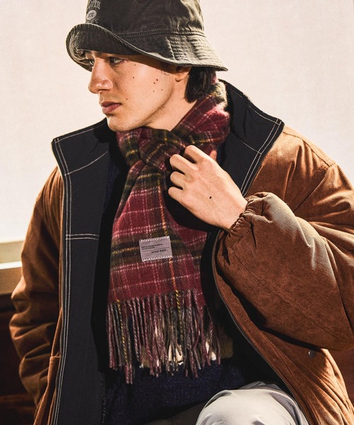 niko and...（ニコアンド）の「ダブルフェイスウールマフラー（マフラー・メンズ・ブラック/アイボリー/ネイビー/レッド/ブラウン・FREE）」の13枚目の写真