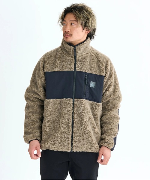 Quiksilver(クイックシルバー)の「BOA JACKET /クイックシルバーモコモコボアブルゾン(ブルゾン・メンズ・ホワイト/ブラック/カーキ/ベージュ・MEDIUM/LARGE/X-LARGE/SMALL)」の4枚目の写真