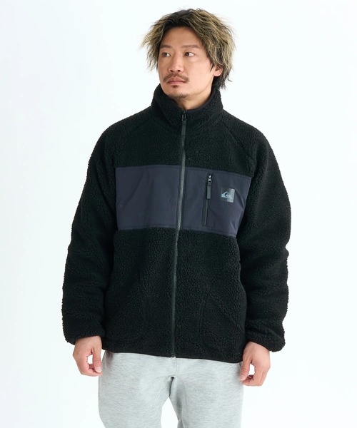 Quiksilver(クイックシルバー)の「BOA JACKET /クイックシルバーモコモコボアブルゾン(ブルゾン・メンズ・ホワイト/ブラック/カーキ/ベージュ・MEDIUM/LARGE/X-LARGE/SMALL)」の2枚目の写真