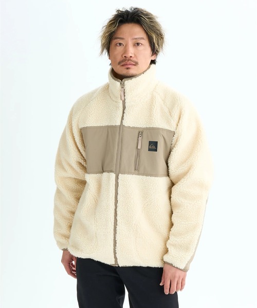 Quiksilver(クイックシルバー)の「BOA JACKET /クイックシルバーモコモコボアブルゾン(ブルゾン・メンズ・ホワイト/ブラック/カーキ/ベージュ・MEDIUM/LARGE/X-LARGE/SMALL)」の8枚目の写真