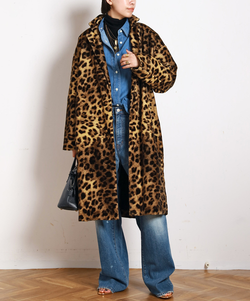 AP STUDIO（エーピーストゥディオ）の「レオパードコート（チェスターコート・レディース・キャメル・FREE）」の5枚目の写真