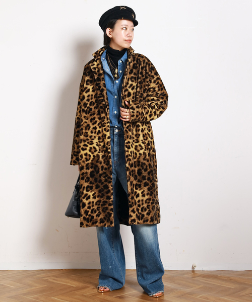 AP STUDIO（エーピーストゥディオ）の「レオパードコート（チェスターコート・レディース・キャメル・FREE）」の6枚目の写真