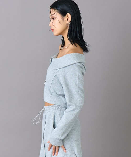 ANAP（アナップ）の「オフショルダー ダブルジップ 裏毛 トップス（その他トップス・レディース・グレー/ブラック・F）」の17枚目の写真
