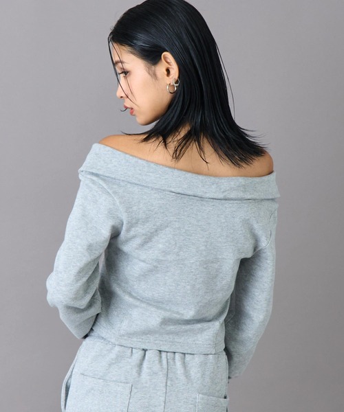 ANAP（アナップ）の「オフショルダー ダブルジップ 裏毛 トップス（その他トップス・レディース・グレー/ブラック・F）」の18枚目の写真
