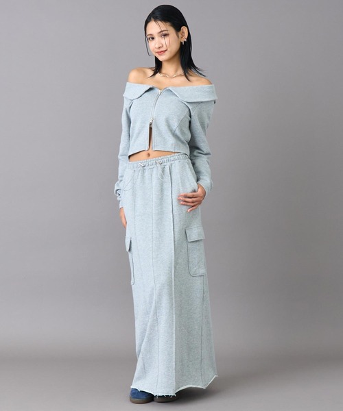 ANAP（アナップ）の「オフショルダー ダブルジップ 裏毛 トップス（その他トップス・レディース・グレー/ブラック・F）」の19枚目の写真