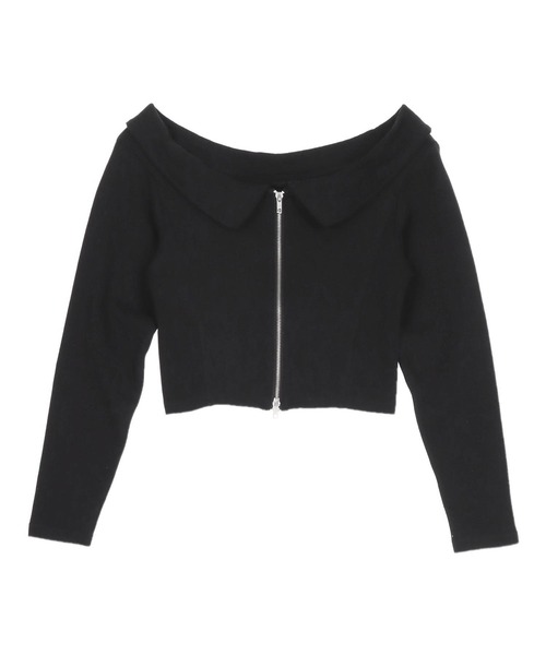 ANAP（アナップ）の「オフショルダー ダブルジップ 裏毛 トップス（その他トップス・レディース・グレー/ブラック・F）」の10枚目の写真