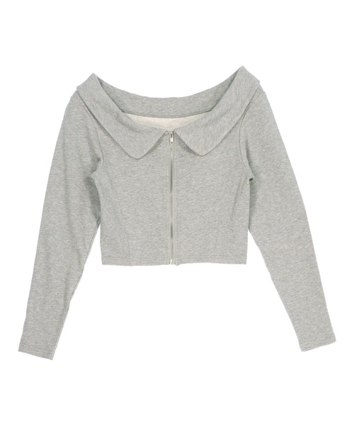 ANAP（アナップ）の「オフショルダー ダブルジップ 裏毛 トップス（その他トップス・レディース・グレー/ブラック・F）」の11枚目の写真