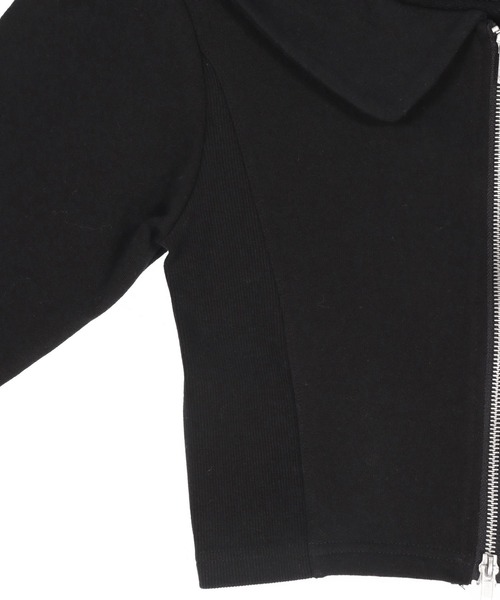 ANAP（アナップ）の「オフショルダー ダブルジップ 裏毛 トップス（その他トップス・レディース・グレー/ブラック・F）」の5枚目の写真