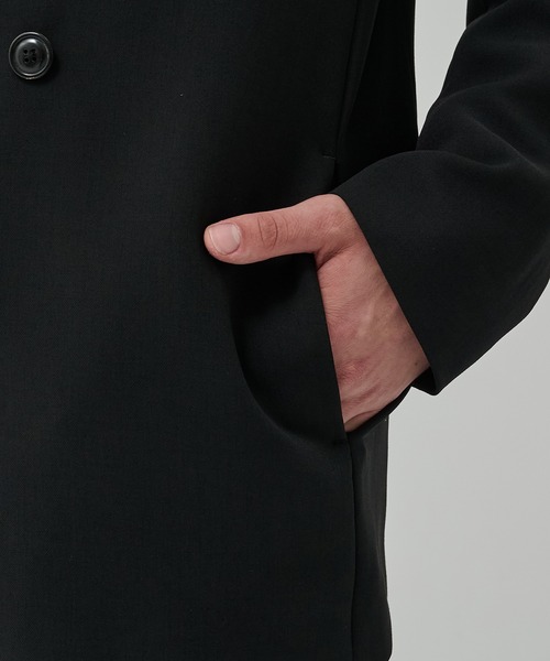 STUDIOUS（ステュディオス）の「【STUDIOUS】ドリームテックダブルジャケット（テーラードジャケット・メンズ・ブラック/モカ・1/2/3）」の7枚目の写真