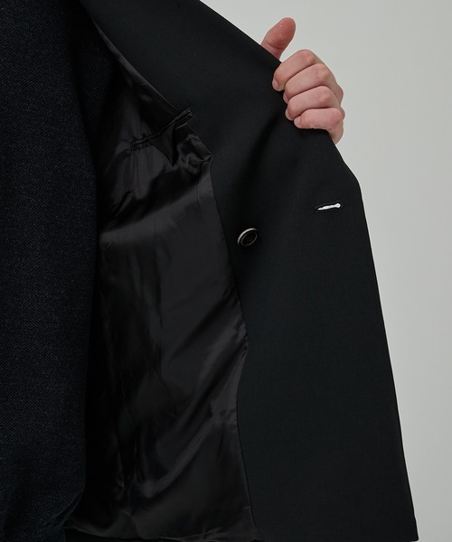 STUDIOUS（ステュディオス）の「【STUDIOUS】ドリームテックダブルジャケット（テーラードジャケット・メンズ・ブラック/モカ・1/2/3）」の8枚目の写真