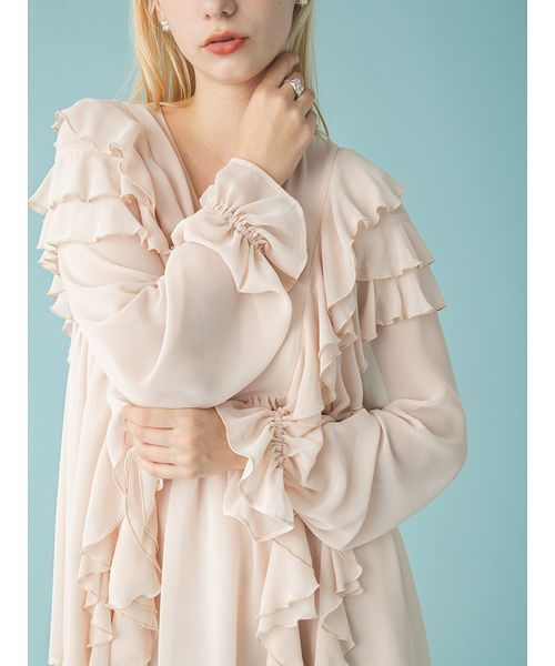 FURFUR（ファーファー）の「フリルチュニックブラウス（シャツ/ブラウス・レディース・ブラック/オフホワイト/ピンク・F）」の8枚目の写真