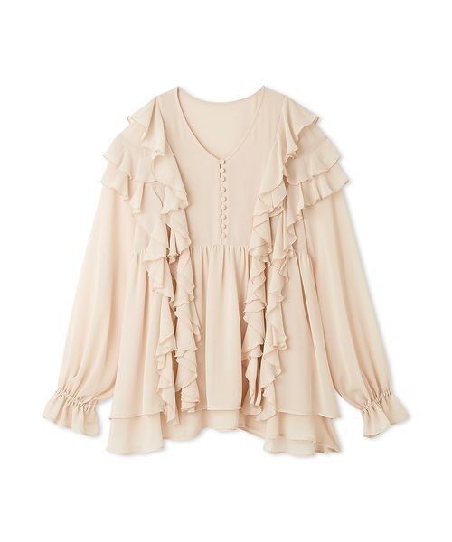 FURFUR（ファーファー）の「フリルチュニックブラウス（シャツ/ブラウス・レディース・ブラック/オフホワイト/ピンク・F）」の13枚目の写真