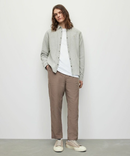 ALLSAINTS（オールセインツ）の「ALLSAINTS GLEASON LS SHIRT（シャツ/ブラウス・メンズ・グレー・MEDIUM/SMALL/X-SMALL）」の3枚目の写真