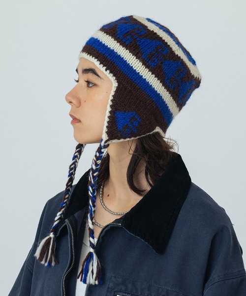 ROSE BUD（ローズバッド）の「(CREOLME)NEPAL KNIT CAP（ニットキャップ/ビーニー・レディース・オフホワイト/ブラウン・ONE SIZE）」の14枚目の写真