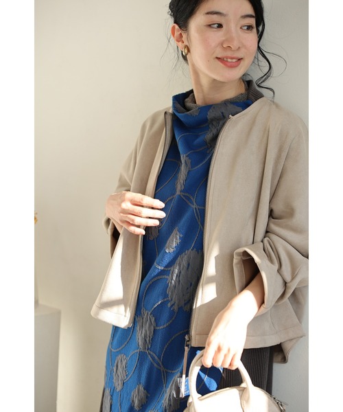 cawaii(カワイイ)の「泡のような円が浮かぶ異素材合わせミディアムワンピース(ワンピース・レディース・ブルー・FREE)」の5枚目の写真
