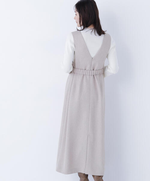 セール】◇ベルト付Vネックジャンスカ（ジャンパースカート