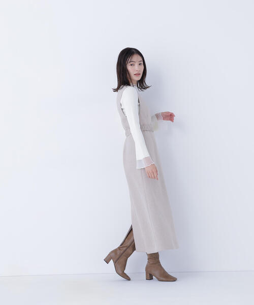 セール】◇ベルト付Vネックジャンスカ（ジャンパースカート