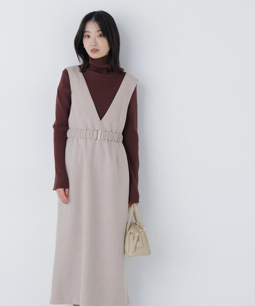 NATURAL BEAUTY BASIC(ナチュラルビューティーベーシック)の「◇ベルト付Vネックジャンスカ(ジャンパースカート・レディース・ベージュ系その他/ブラック系その他・P/S/MEDIUM/SMALL)」の19枚目の写真