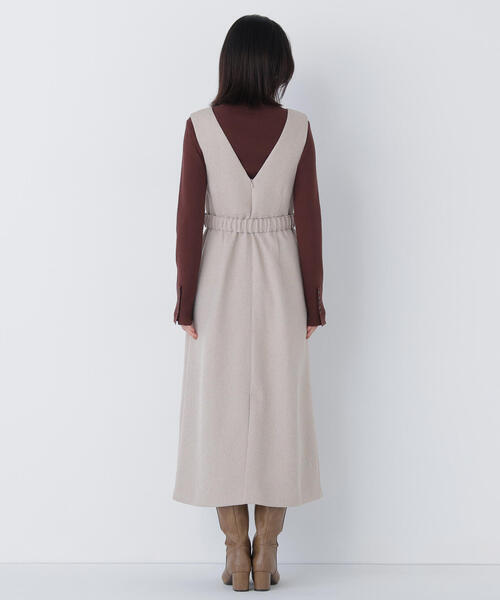 セール】◇ベルト付Vネックジャンスカ（ジャンパースカート