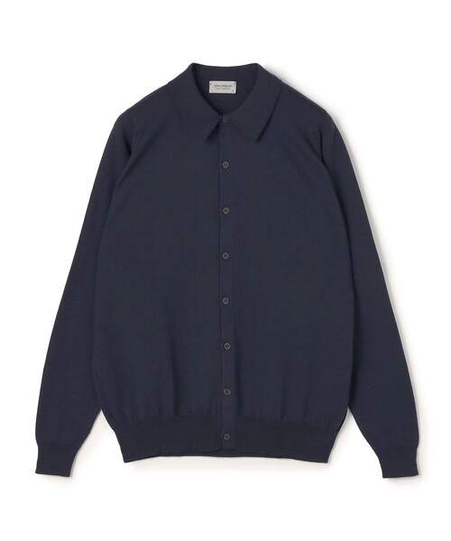 JOHN SMEDLEY(ジョンスメドレー)の「JOHN SMEDLEY TIBOR メリノウール ポロカラーニットシャツ(ニット/セーター・メンズ・ブルー/グリーン・M/S/L)」の1枚目の写真