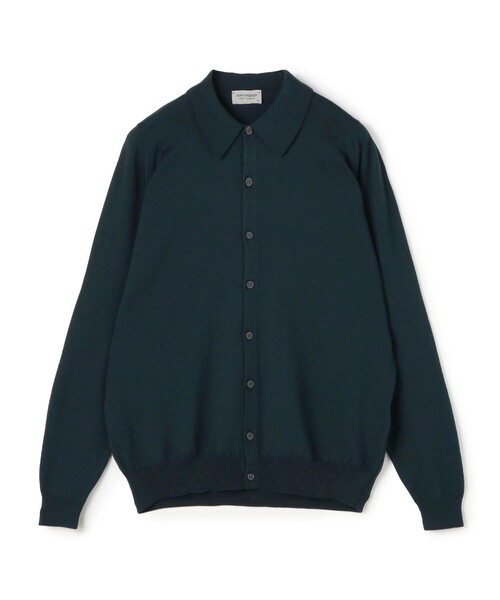 JOHN SMEDLEY(ジョンスメドレー)の「JOHN SMEDLEY TIBOR メリノウール ポロカラーニットシャツ(ニット/セーター・メンズ・ブルー/グリーン・M/S/L)」の2枚目の写真
