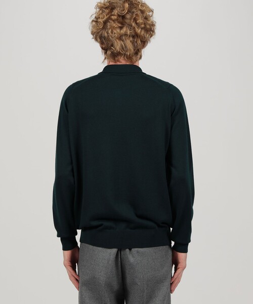 JOHN SMEDLEY(ジョンスメドレー)の「JOHN SMEDLEY TIBOR メリノウール ポロカラーニットシャツ(ニット/セーター・メンズ・ブルー/グリーン・M/S/L)」の6枚目の写真