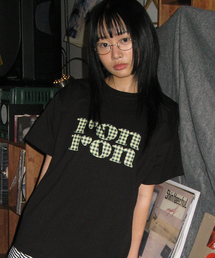 PATTERN LOGO BASIC FIT T SHIRT BLACK YELLOW