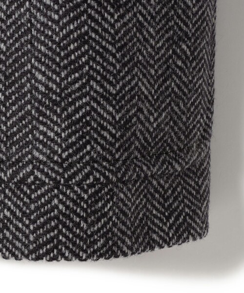 SHIPS Primary Navy Label:ヘリンボーンツイード ジャケット コート