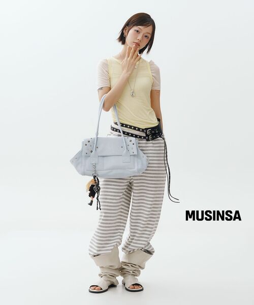THECOLDESTMOMENT（ザコールデストモーメント）の「TCM stripe sweat pants (ivory/grey)（その他パンツ・レディース・その他・SMALL/MEDIUM）」の4枚目の写真