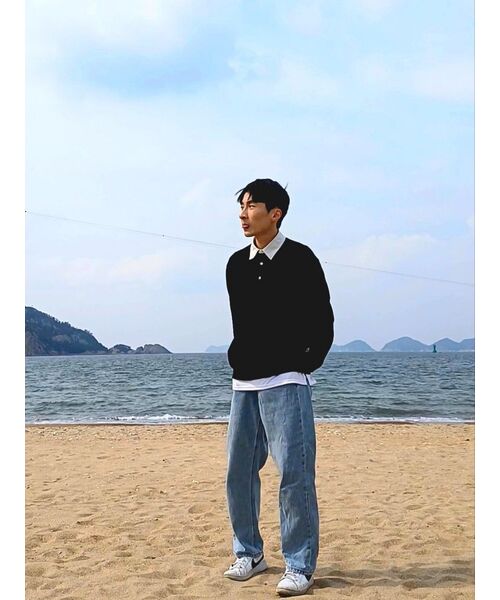 MUSINSA STANDARD（ムシンサスタンダード）の「クルーネック長袖Tシャツ[ホワイト]（Tシャツ/カットソー・メンズ・その他・XX-LARGE/XXX-LARGE/SMALL/MEDIUM/LARGE/X-LARGE）」の3枚目の写真