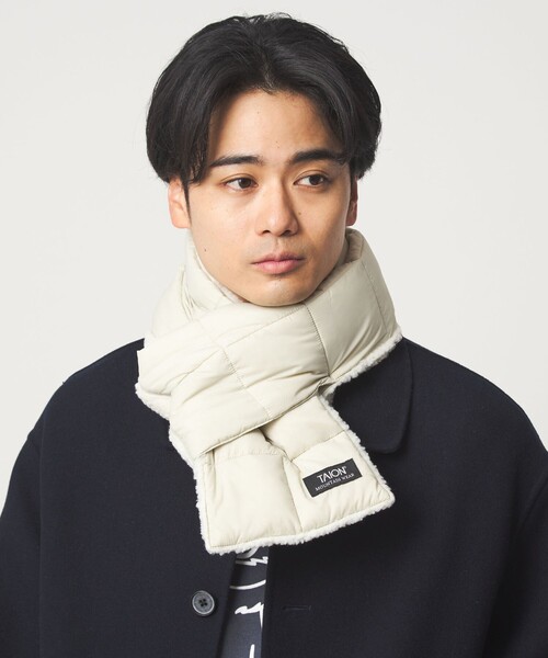 TAION(タイオン)の「<TAION>マウンテン リバーシブル ダウンボア マフラー(マフラー・メンズ・ライトグレー/ネイビー/ブラック・FREE)」の2枚目の写真