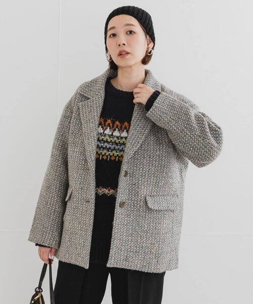 F by ROSSO（エフバイロッソ）の「F by ROSSO　『UR TECH』ミックスツイードジャコット（その他アウター・レディース・ベージュ/ブラウン・FREE）」の3枚目の写真