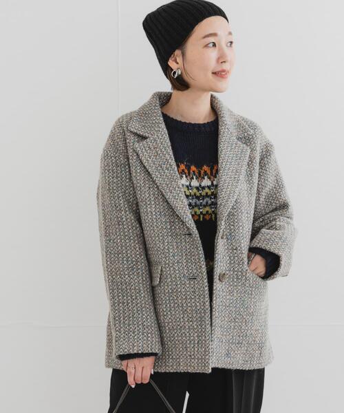 F by ROSSO（エフバイロッソ）の「F by ROSSO　『UR TECH』ミックスツイードジャコット（その他アウター・レディース・ベージュ/ブラウン・FREE）」の4枚目の写真