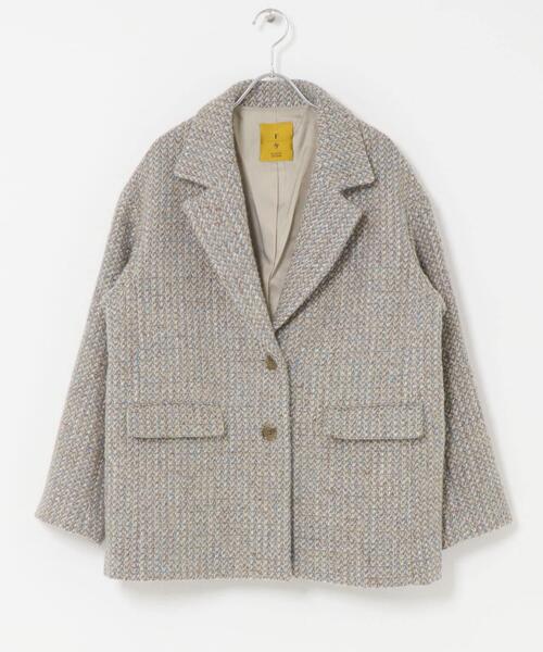 F by ROSSO（エフバイロッソ）の「F by ROSSO　『UR TECH』ミックスツイードジャコット（その他アウター・レディース・ベージュ/ブラウン・FREE）」の9枚目の写真