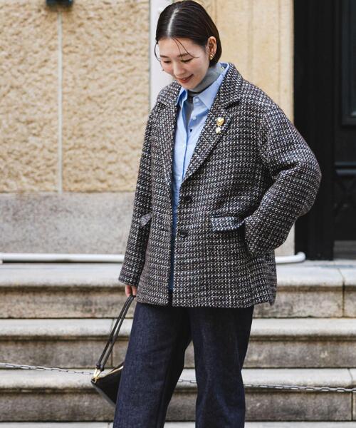 F by ROSSO（エフバイロッソ）の「F by ROSSO　『UR TECH』ミックスツイードジャコット（その他アウター・レディース・ベージュ/ブラウン・FREE）」の14枚目の写真