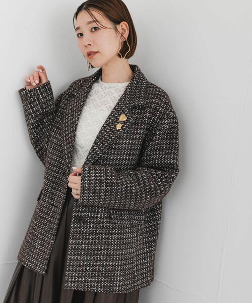 F by ROSSO（エフバイロッソ）の「F by ROSSO　『UR TECH』ミックスツイードジャコット（その他アウター・レディース・ベージュ/ブラウン・FREE）」の17枚目の写真