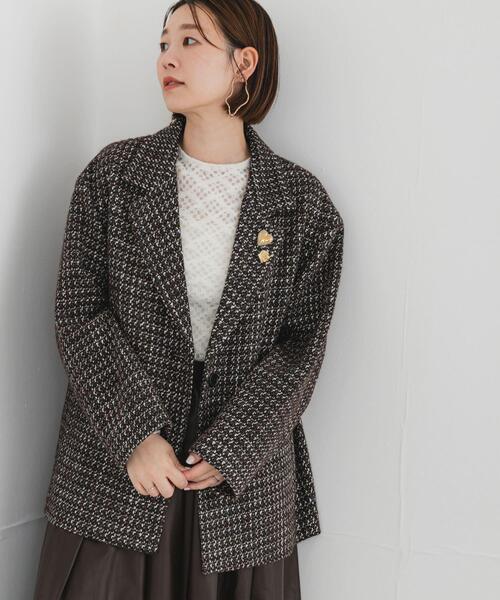 F by ROSSO（エフバイロッソ）の「F by ROSSO　『UR TECH』ミックスツイードジャコット（その他アウター・レディース・ベージュ/ブラウン・FREE）」の18枚目の写真