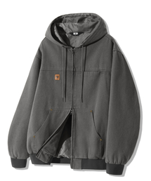 TRILLION（トリリオン）の「Vintage Washed Canvas Work Hooded Zip-Up [Charcoal]（パーカー・メンズ）」