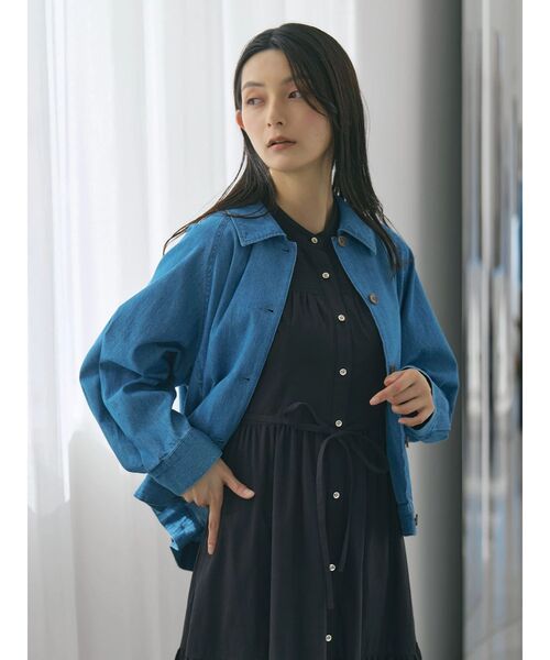 POLO BCS(ポロ ビーシーエス)の「【POLO BCSコラボ】カーブフォルムブルゾン(ブルゾン・レディース・インディゴブルー/ピンク/アイボリー・MEDIUM)」の9枚目の写真