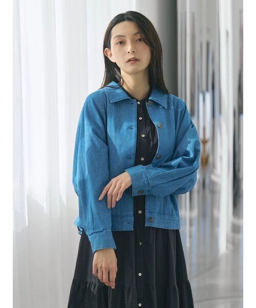 POLO BCS(ポロ ビーシーエス)の「【POLO BCSコラボ】カーブフォルムブルゾン(ブルゾン・レディース・インディゴブルー/ピンク/アイボリー・MEDIUM)」の1枚目の写真