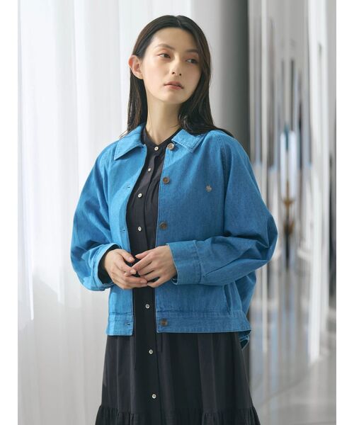 POLO BCS(ポロ ビーシーエス)の「【POLO BCSコラボ】カーブフォルムブルゾン(ブルゾン・レディース・インディゴブルー/ピンク/アイボリー・MEDIUM)」の6枚目の写真