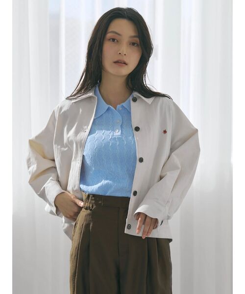 POLO BCS(ポロ ビーシーエス)の「【POLO BCSコラボ】カーブフォルムブルゾン(ブルゾン・レディース・インディゴブルー/ピンク/アイボリー・MEDIUM)」の5枚目の写真